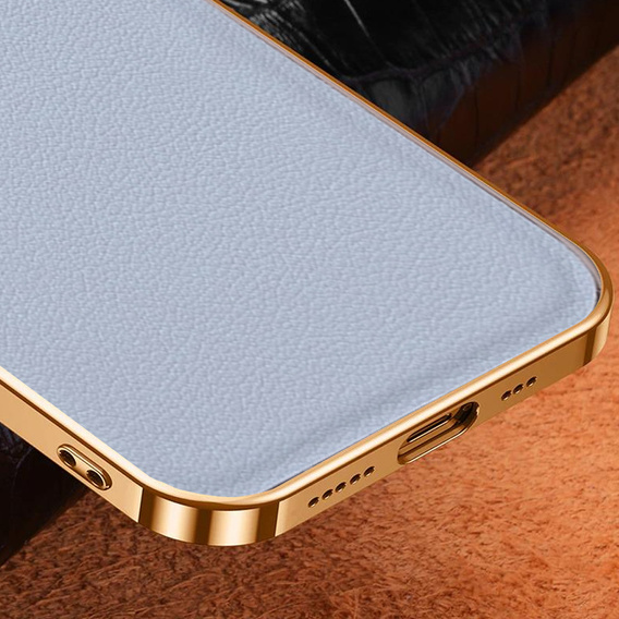 Etui do iPhone 14 Plus, Cowhide Leather, szare