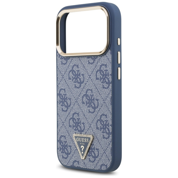 Etui GUESS do iPhone 17 Pro, 4G Triangle Logo MagSafe, niebieskie