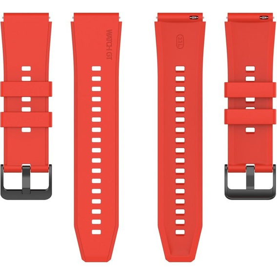 3x Pasek silikonowy 22mm uniwersalny, Czerwony, Pomarańczowy, Żółty