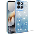 Etui do Motorola Moto G56 5G, Glitter Flower, niebieskie