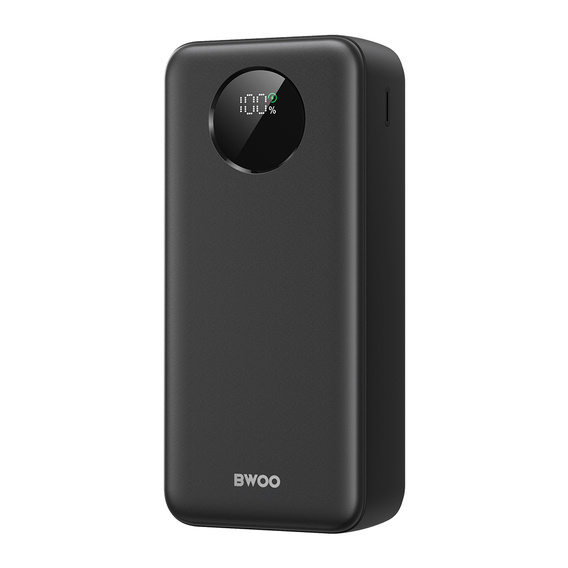 Power bank BWOO 30000 mAh 22,5W z wyświetlaczem LCD, czarny