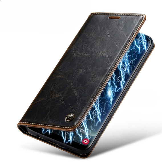 Etui z klapką CASEME do Samsung Galaxy S8, Waxy Textured, kawowe