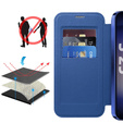Etui z klapką do Samsung Galaxy A17 5G, RFID Wallet MagSafe, przezroczyste / granatowe