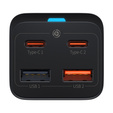 Baseus ładowarka sieciowa 65 W GaN3 Pro 2×USB‑C 2×USB‑A - Czarna
