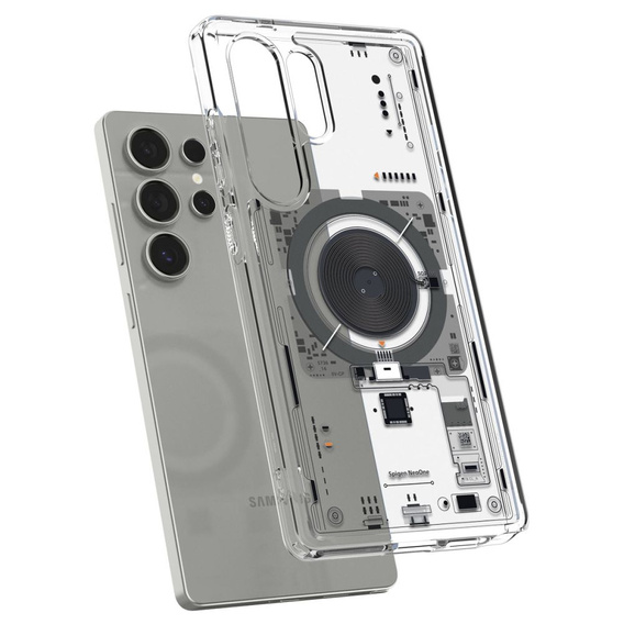 Etui z MagSafe Spigen do Samsung Galaxy S25 Ultra, Ultra Hybrid, Neo One, przezroczyste