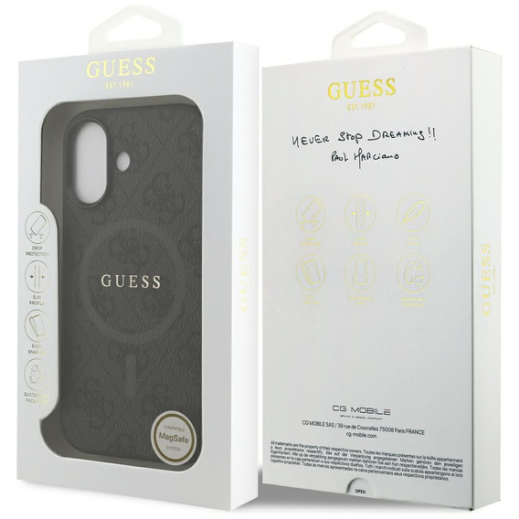 Etui GUESS do iPhone 17, 4G Ring Classic Logo, czarne