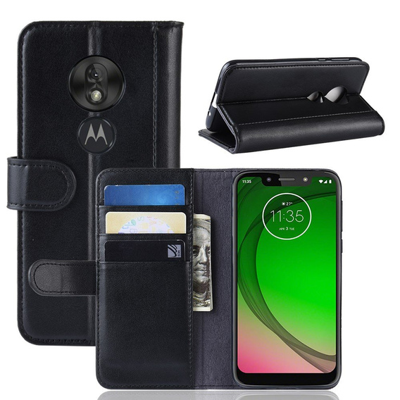 Etui z klapką do Motorola Moto G7 Play, Flexi Book, czarne