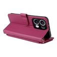 Etui z klapką do Oppo Reno 13 Pro 5G, Crossbody Leather Wallet, bordowe