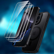 Zestaw Etui do iPhone 16 Pro Max, do MagSafe, ERBORD Matt Case, czarny + 3x Szkło na ekran