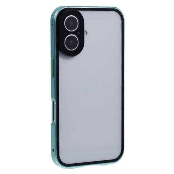 Etui do iPhone 16, Magnetic Dual Glass, zielone