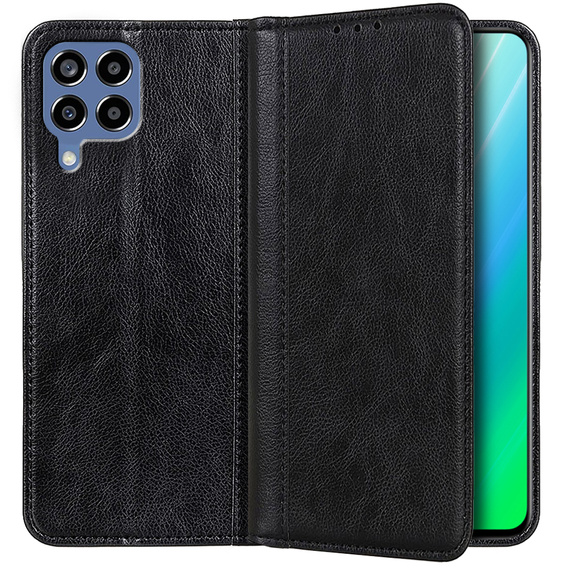 Etui z klapką do Samsung Galaxy M33 5G, Wallet Litchi Leather, czarne