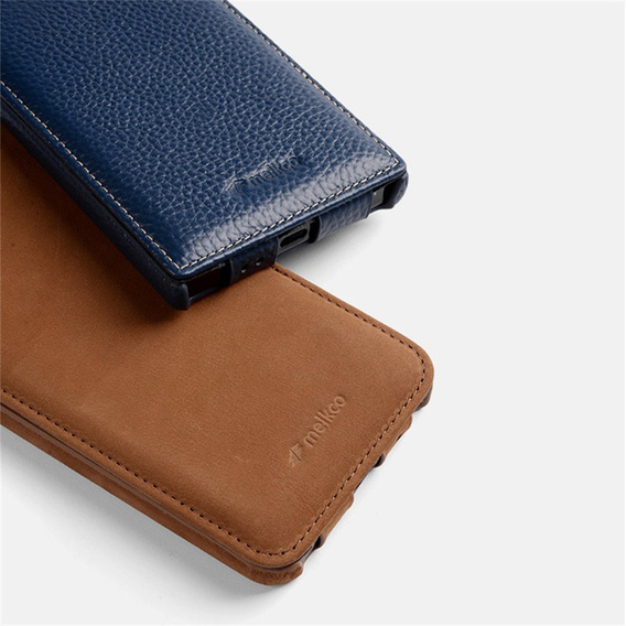 Etui MELKCO z klapką do Samsung Galaxy S25 Ultra, skórzane, flip, czarne