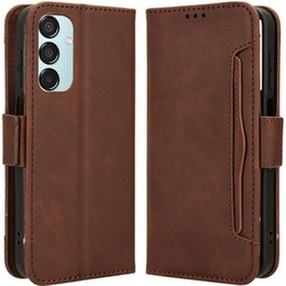 Etui z klapką do Samsung Galaxy M15 5G, Card Slot, brązowe