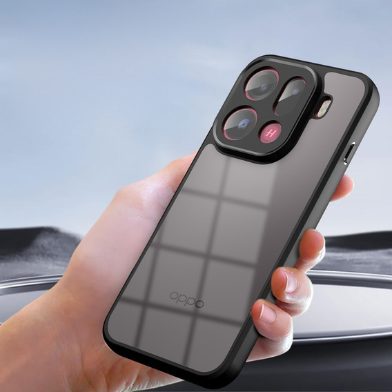 Etui do Oppo Find X9 Pro, Fusion Hybrid, przezroczyste z czarną ramką