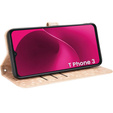 Etui z klapką do T Phone 3 5G, Wallet Rhombus, złote