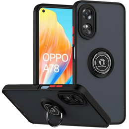 Etui do Oppo A78 4G, Frosted Ring, czarne