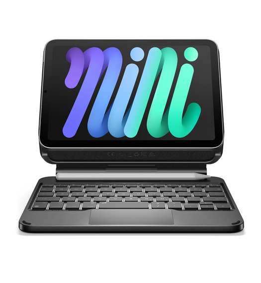 Etui z klawiaturą do iPad mini 8.3" 2021 (6 gen.) / iPad mini 8.3" 2024 (7 gen.), Dexnor Magnetic Keyboard Touchpad, czarne