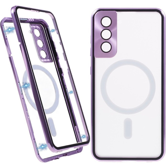 Etui Magnetic Dual Glass MagSafe do Samsung Galaxy S22, fioletowe