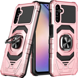 Etui do Samsung Galaxy S23 FE, pancerne z podstawką i blaszką do uchwytu, różowe rose gold