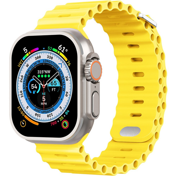 Pasek Silikonowy do Apple Watch 1/2/3/4/5/6/7/8/9/10/11/SE Ultra 1/2/3 42/44/45/46/49mm, Żółty