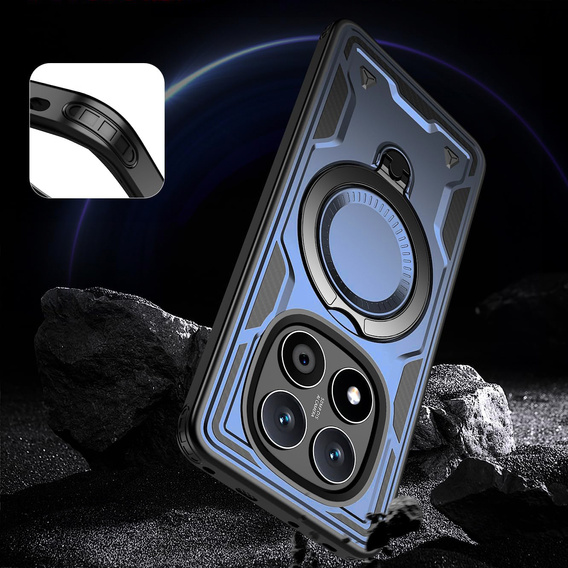 Etui magnetyczne do Xiaomi Redmi Note 15 Pro 5G, granatowe