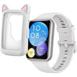 Etui Siliconowe CAT EARS do Huawei Watch Fit, White