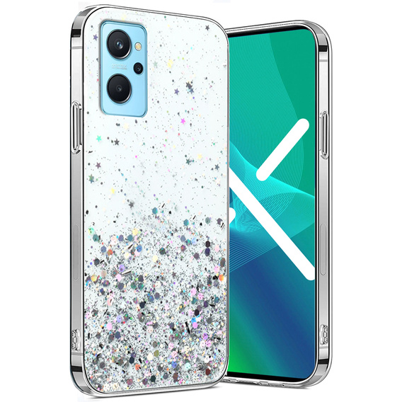 Etui do Realme 9i / Oppo A96, Glittery, srebrne