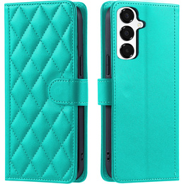 Etui z klapką do Samsung Galaxy A16 / A16 5G, Rhombus Crossbody Leather, zielone