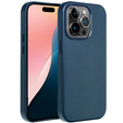 Skórzane Etui do MagSafe do iPhone 16 Pro, niebieskie + Szkło Hartowane 9H