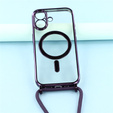 Etui do iPhone 17, Electro MagSafe, fioletowe + Smycz