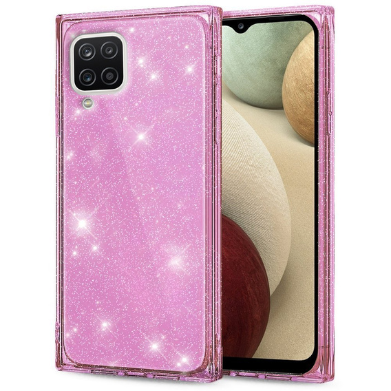 Etui Square Glitter do Samsung Galaxy A12 / M12 / A12 2021, Rose Gold