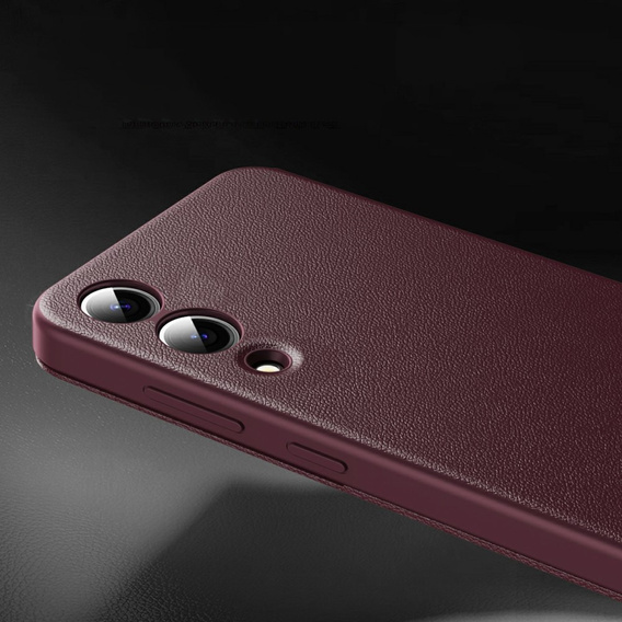 Etui do Samsung Galaxy S25 Edge – Smart View z kieszenią na kartę, bordowe