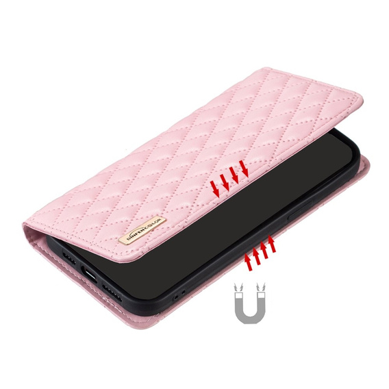 Etui z klapką do Xiaomi Redmi Note 13 Pro 4G, Wallet, BINFEN COLOR, różowe