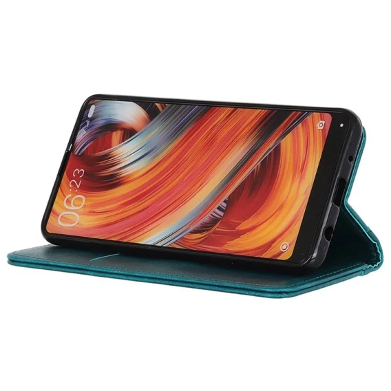 Etui z klapką do Xiaomi Poco F6, Split Leather, zielone