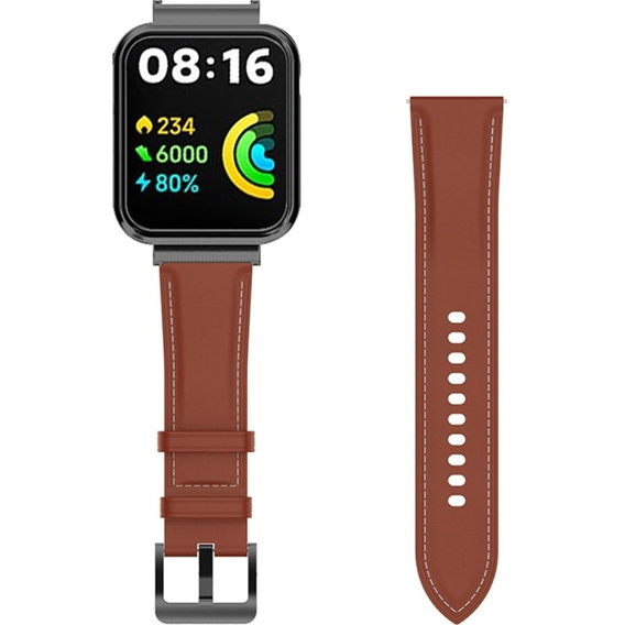 Skórzany Pasek do Xiaomi Redmi Watch 2 Lite, Brown