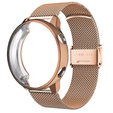Bransoleta Milanese + Etui z osłoną na ekran do Samsung Galaxy Watch Active 2 44mm, Różowe złoto