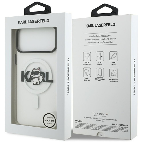 Etui Karl Lagerfeld do iPhone 17 Pro Max, IML Choupette MagSafe, przezroczyste