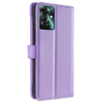 Etui z klapką do Oppo Reno 11F 5G, Wallet Zipper Pocket, fioletowe