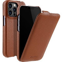 Etui MELKCO z klapką do iPhone 13 Pro Max, skórzane, flip, brązowe