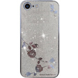 Etui do iPhone SE 2022 / SE 2020 / 8 / 7, Glitter Flower, niebieskie