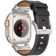 Pasek Skórzany do Apple Watch 1/2/3/4/5/6/7/8/9/10/11/SE Ultra 1/2/3 42/44/45/46/49mm, Czarny