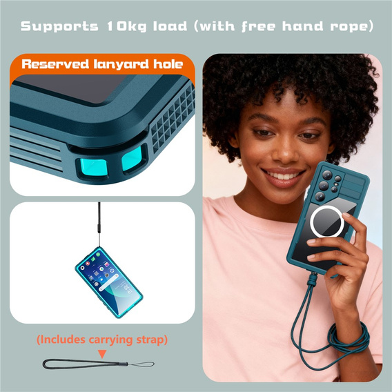 Etui wodoodporne do Samsung Galaxy S26 Ultra, Redpepper, do MagSafe, niebieskie