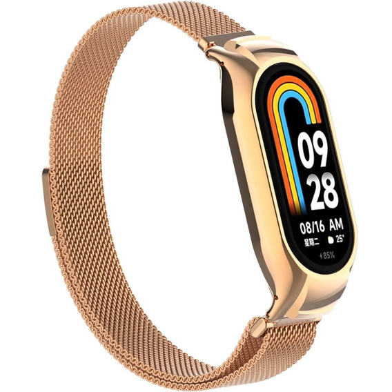 Pasek Bransoleta Milanese do Xiaomi Smart Band 10 / 9 / 8, Różowe złoto