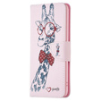 Etui z klapką do OPPO A57 / A57s, Wallet, Giraffe różowe