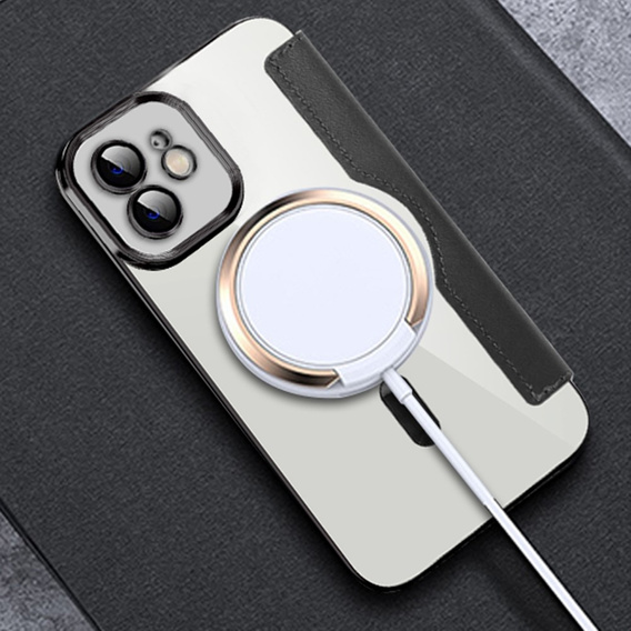 Etui z klapką do iPhone 12, RFID Wallet MagSafe z ochroną aparatu, czarne