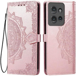 Etui z klapką do Motorola Edge 50 Neo / Motorola ThinkPhone 25, Mandala, różowe rose gold