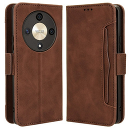 Etui z klapką do Honor Magic 6 Lite 5G, Card Slot, brązowe