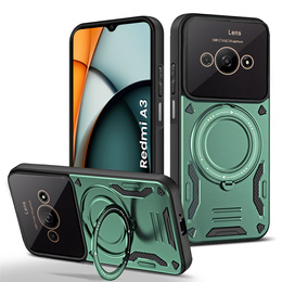 Etui pancerne do Xiaomi Redmi A3, Magnetic Ring, zielone