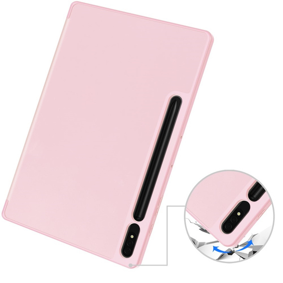Etui do Samsung Galaxy Tab S10+ Plus, Smartcase z miejscem na rysik, różowe