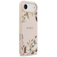 Etui GUESS Grained Flowers Classic Logo MagSafe do iPhone Air – różowe